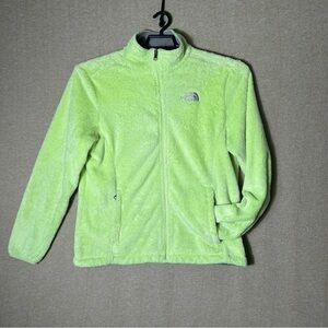The North Face Osito Fleece Jacket Womens Large Green Soft Outdoors Logo Zip